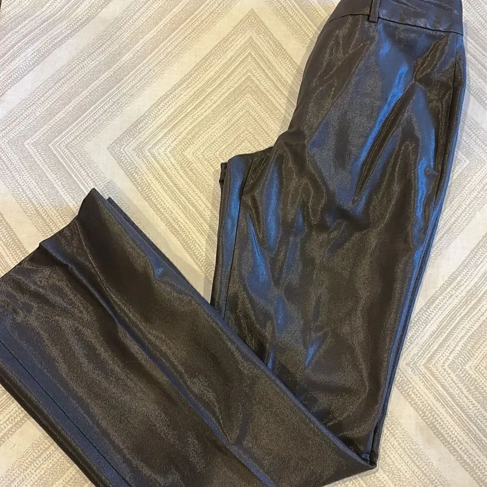 Banana Republic Womenās Dark Grey Shimmer WideāLegāPants